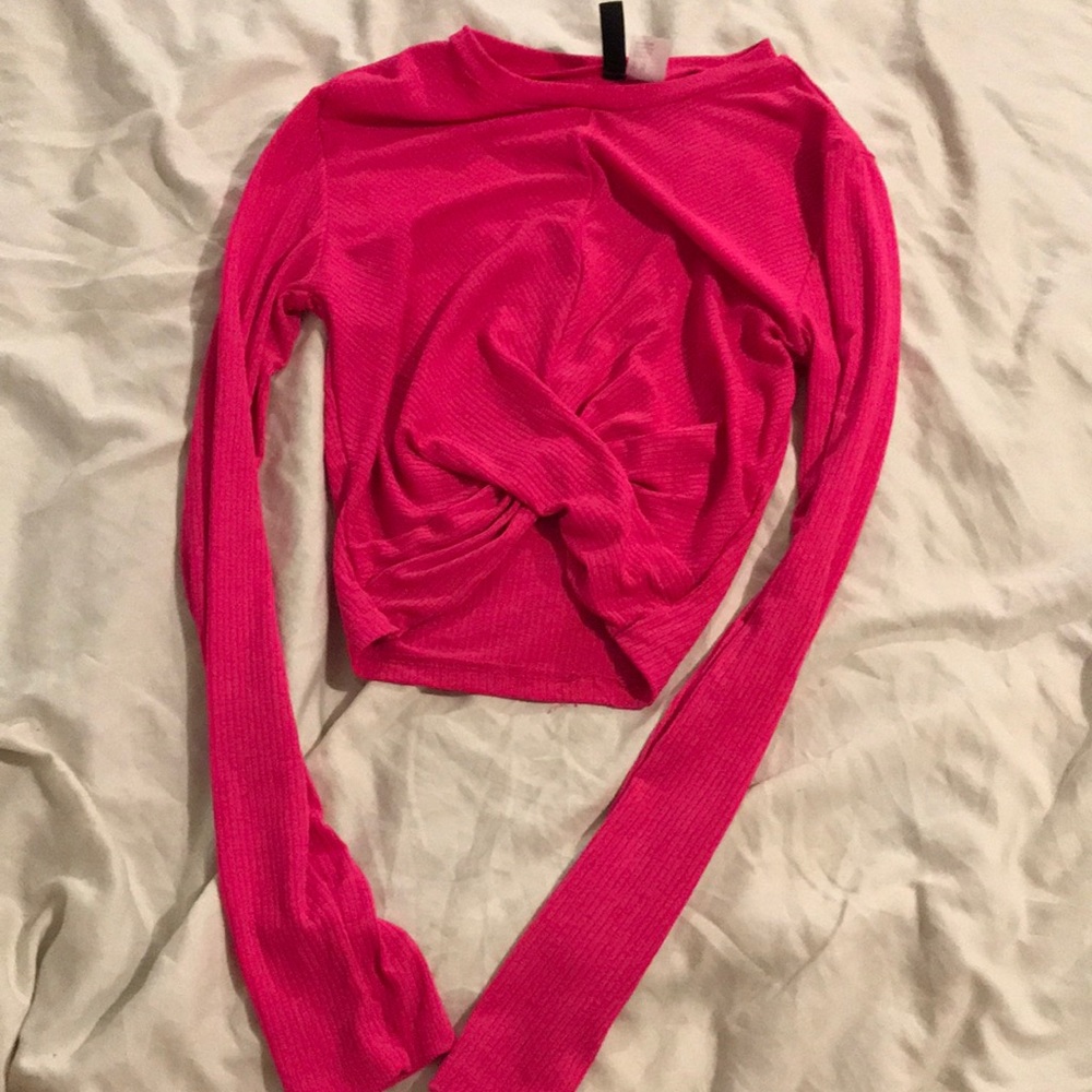 Bright pink divided shirt